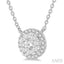 Round Shape Halo Lovebright Essential Diamond Pendant
