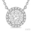 Round Shape Halo Lovebright Essential Diamond Pendant