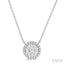 Round Shape Halo Lovebright Essential Diamond Pendant