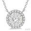 Round Shape Halo Lovebright Essential Diamond Pendant