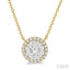 Round Shape Halo Lovebright Essential Diamond Pendant
