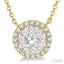 Round Shape Halo Lovebright Essential Diamond Pendant