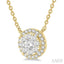 Round Shape Halo Lovebright Essential Diamond Pendant