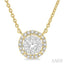 Round Shape Halo Lovebright Essential Diamond Pendant