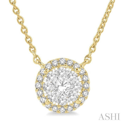Round Shape Halo Lovebright Essential Diamond Pendant