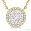 Round Shape Halo Lovebright Essential Diamond Pendant