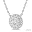 Round Shape Halo Lovebright Essential Diamond Pendant