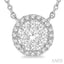 Round Shape Halo Lovebright Essential Diamond Pendant