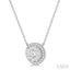 Round Shape Halo Lovebright Essential Diamond Pendant