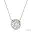 Round Shape Halo Lovebright Essential Diamond Pendant