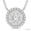 Round Shape Halo Lovebright Essential Diamond Pendant
