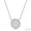 Round Shape Halo Lovebright Essential Diamond Pendant