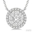 Round Shape Halo Lovebright Essential Diamond Pendant