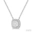 Cushion Shape Halo Lovebright Essential Diamond Pendant