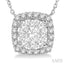 Cushion Shape Halo Lovebright Essential Diamond Pendant