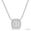 Cushion Shape Halo Lovebright Essential Diamond Pendant