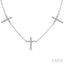 Cross Diamond Fashion Station Necklace