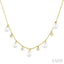 Pearl & Diamond Station Necklace