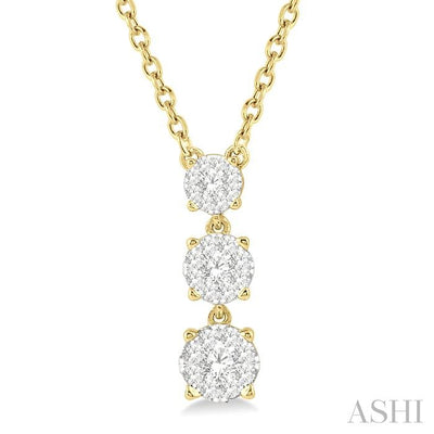 Round Shape Past Present & Future Lovebright Diamond Pendant