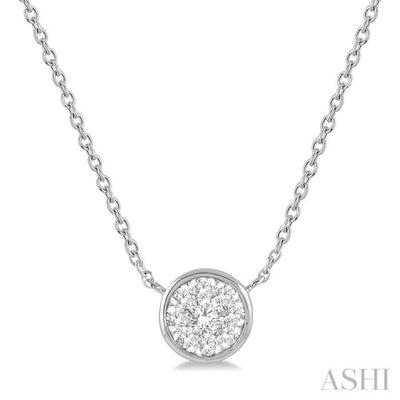 Round Shape Bezel Set Lovebright Essential Diamond Pendant