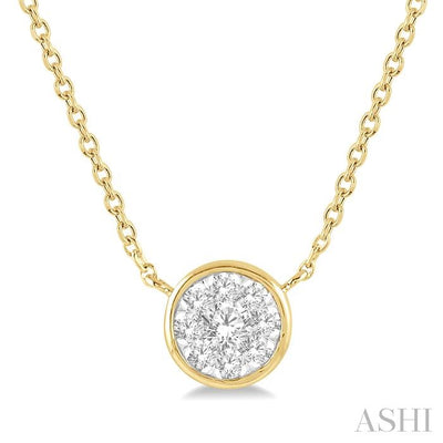 Round Shape Bezel Set Lovebright Essential Diamond Pendant