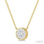 Round Shape Bezel Set Lovebright Essential Diamond Pendant