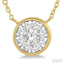 Round Shape Bezel Set Lovebright Essential Diamond Pendant