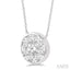 Round Shape Bezel Set Lovebright Essential Diamond Pendant