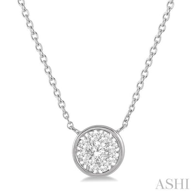 Round Shape Bezel Set Lovebright Essential Diamond Pendant