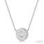Round Shape Bezel Set Lovebright Essential Diamond Pendant