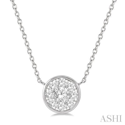 Round Shape Bezel Set Lovebright Essential Diamond Pendant