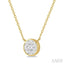 Round Shape Bezel Set Lovebright Essential Diamond Pendant