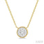 Round Shape Bezel Set Lovebright Essential Diamond Pendant