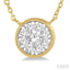 Round Shape Bezel Set Lovebright Essential Diamond Pendant