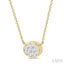 Oval Shape East-West Bezel Set Lovebright Essential Diamond Pendant