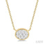 Oval Shape East-West Bezel Set Lovebright Essential Diamond Pendant