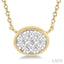Oval Shape East-West Bezel Set Lovebright Essential Diamond Pendant