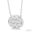 Oval Shape East-West Bezel Set Lovebright Essential Diamond Pendant