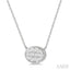Oval Shape East-West Bezel Set Lovebright Essential Diamond Pendant