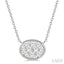 Oval Shape East-West Bezel Set Lovebright Essential Diamond Pendant