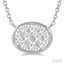 Oval Shape East-West Bezel Set Lovebright Essential Diamond Pendant