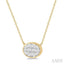 Oval Shape East-West Bezel Set Lovebright Essential Diamond Pendant