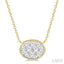 Oval Shape East-West Bezel Set Lovebright Essential Diamond Pendant