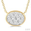 Oval Shape East-West Bezel Set Lovebright Essential Diamond Pendant