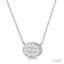 Oval Shape East-West Bezel Set Lovebright Essential Diamond Pendant