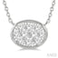 Oval Shape East-West Bezel Set Lovebright Essential Diamond Pendant