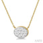 Oval Shape East-West Bezel Set Lovebright Essential Diamond Pendant