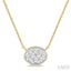 Oval Shape East-West Bezel Set Lovebright Essential Diamond Pendant