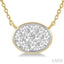 Oval Shape East-West Bezel Set Lovebright Essential Diamond Pendant