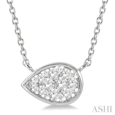 Pear Shape East-West Lovebright Essential Diamond Pendant